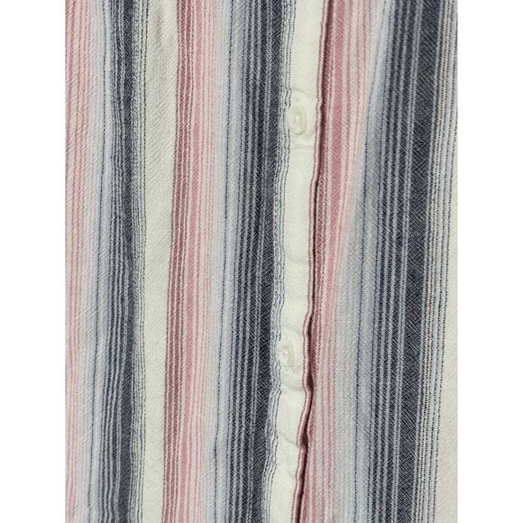 Cloth & Stone Anthropology Linen Blend Striped Sleeveless Shirtdress Size Medium - Picture 8 of 9